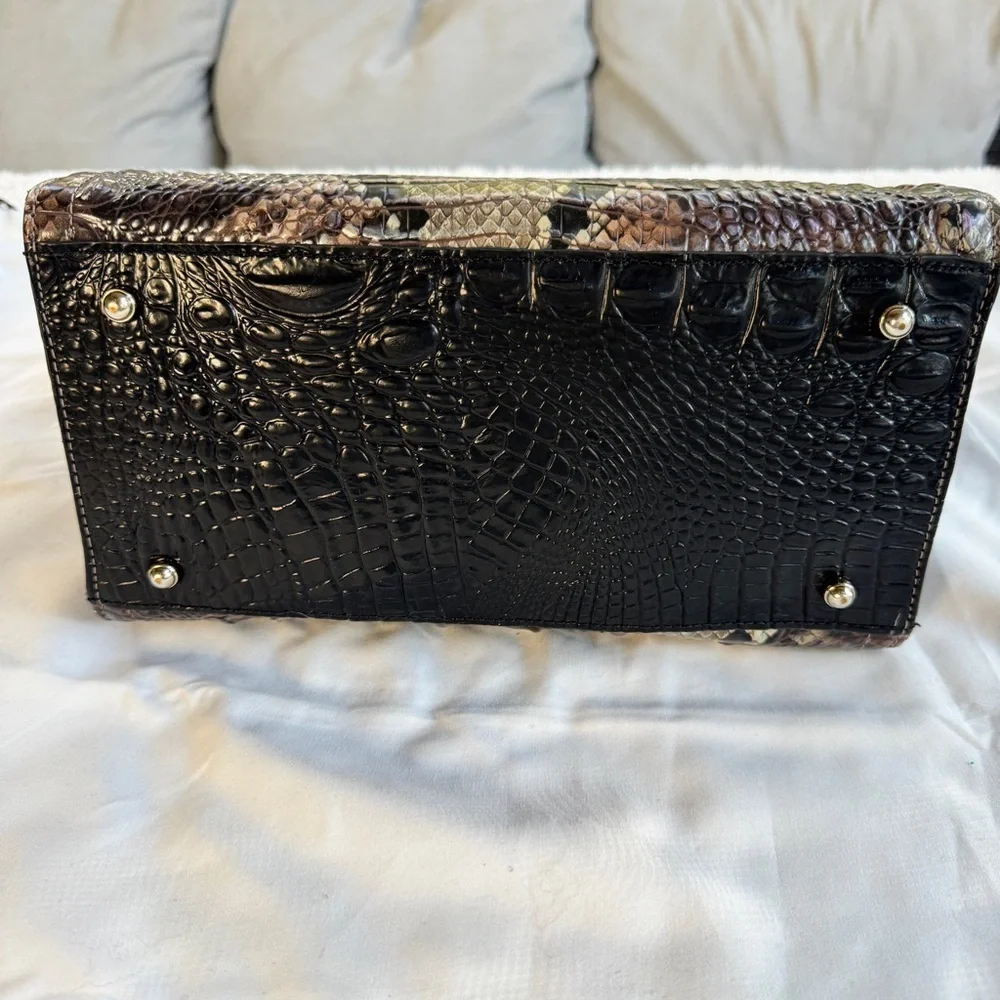Brahmin Black and Brown Satchel